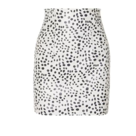 16Arlington Printed leather mini skirt black and white size 6 - Picture 1 of 7